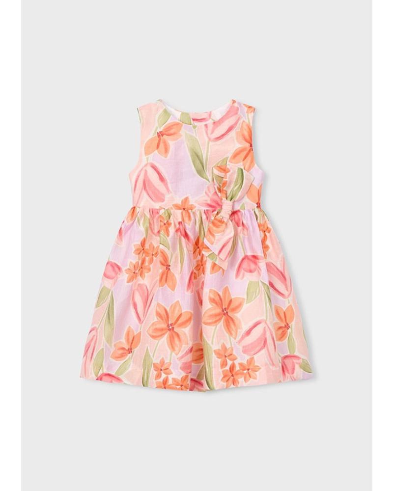 MAYORAL VESTIDO ESTAMPADO FLORAL SIN MANGAS REF 913-077 NARANJA