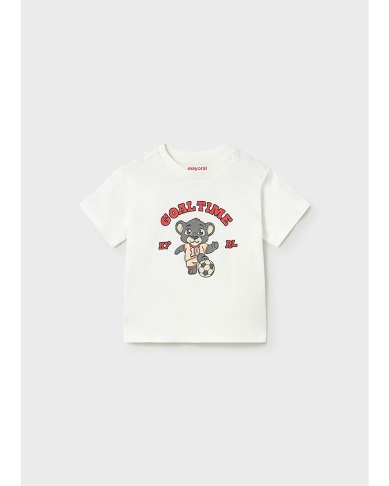MAYORAL CAMISETA MANGA CORTA ESTAMPADO GOAL TIME BLANCO