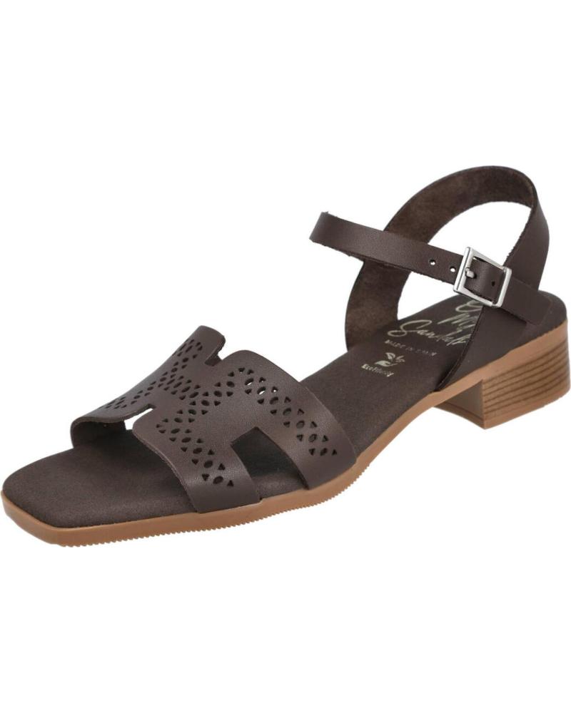 OH MY SANDALS SANDALIAS DE TACÓN BAJO CON TIRAS ENTRELAZADAS MARRON