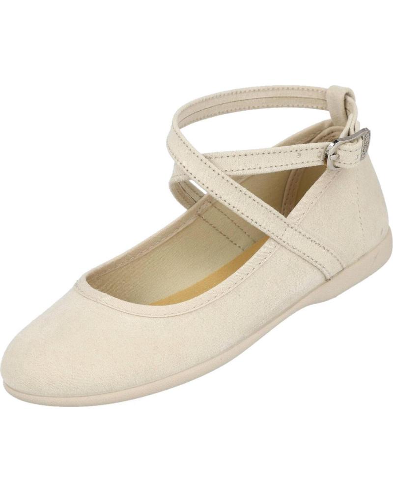 BATILAS BAILARINAS DE LONA CON CIERRE DE HEBILLA BEIGE