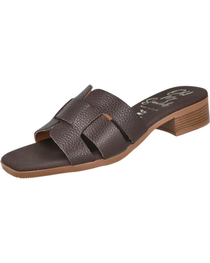 OH MY SANDALS SANDALIAS DESTALONADAS 5880 TACÓN BAJO MARRON