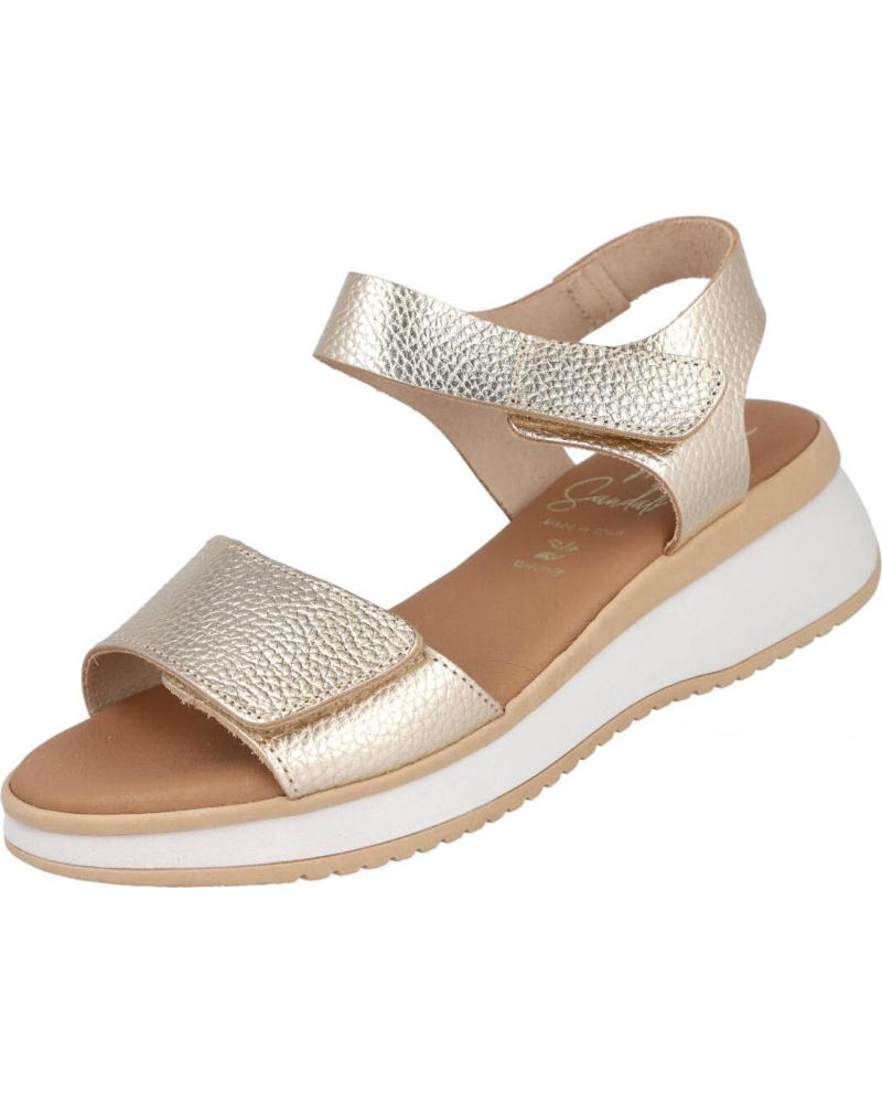 OH MY SANDALS 5942 SANDALIAS PLANAS CON CIERRE ADHESIVO CHAMPAGNE