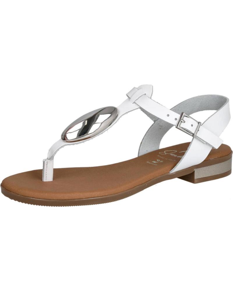OH MY SANDALS SANDALIAS ESCLAVAS 5864 CON ADORNO METÁLICO BLANCO
