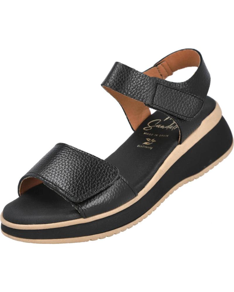 OH MY SANDALS OH MY SANDALS 5942 SANDALIAS PLANAS CON CIERRE ADHESIVO NEGRO