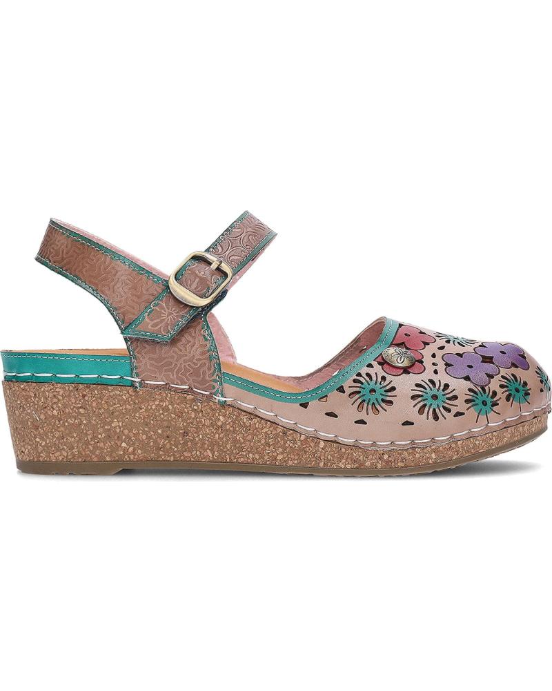 LAURA VITA SANDALIA LAURA VITA FASCINEO 55 CON FLORES VERDE