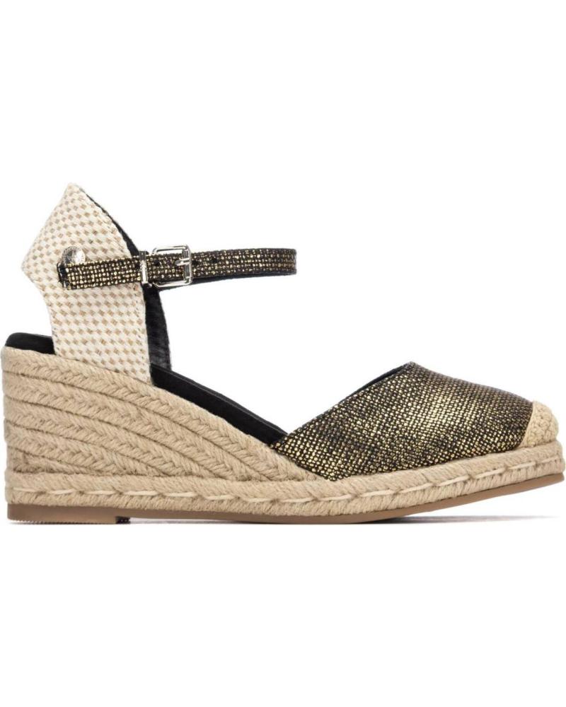 XTI SANDALIA ALPARGATA CON CUÑA Y CIERRE DE HEBILLA NEGRO