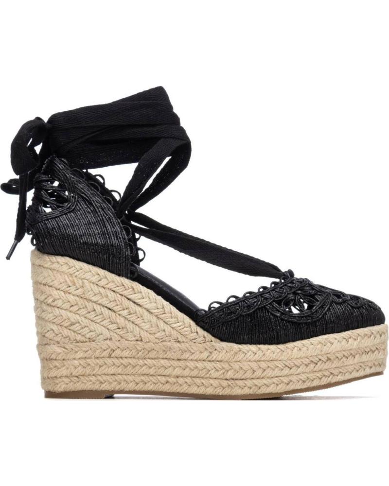 XTI SANDALIA CUÑA 145422 CON ATADO AL TOBILLO NEGRO