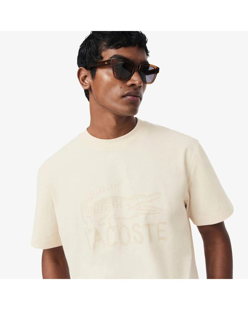 LACOSTE CAMISETA TH1427 DE ALGODÓN PREMIUM BEIG CLARO