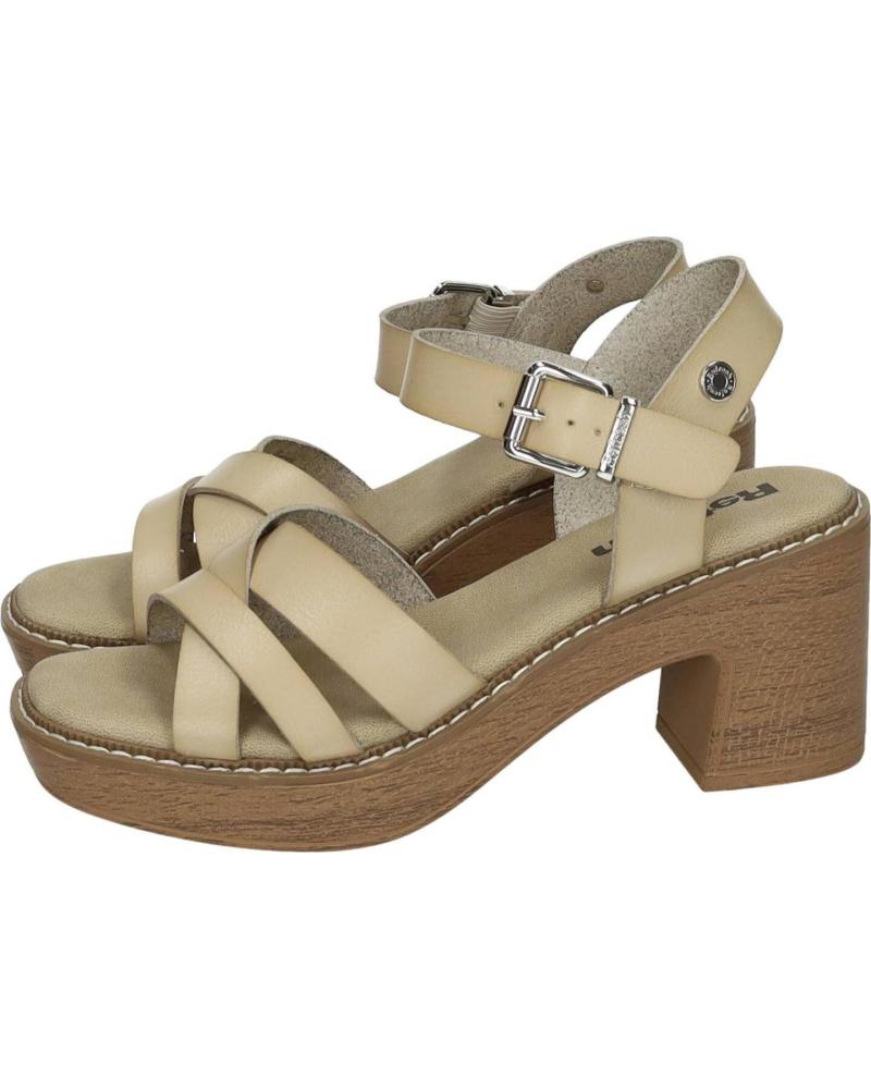 REFRESH SANDALIA REFRESH 175171 CON TACÓN BLOQUE Y TIRAS ENTRELAZADAS BEIGE