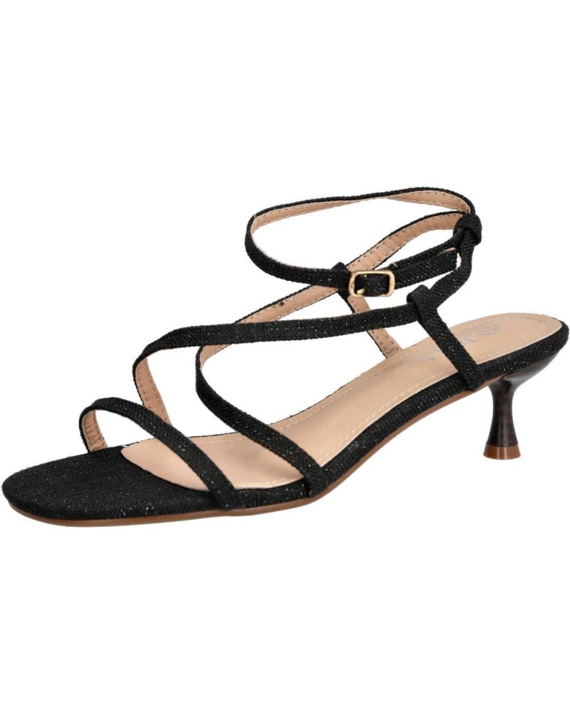 BUBBLE BOBBLE SANDALIAS H8-1168H CON TIRAS CRUZADAS Y TACÓN CHUPETE NEGRO