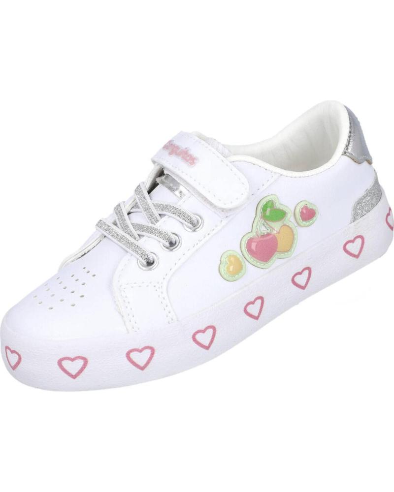 CONGUITOS ZAPATILLAS CASUALES CON ESTAMPADO DE CEREZAS Y CORAZONES COSH282110 BLANCO