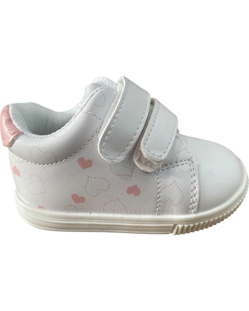 BUBBLE BOBBLE ZAPATILLAS RESPETUOSAS CON CIERRE DE VELCRO Y ESTAMPADO DE CORAZONES C1656 BLANCO
