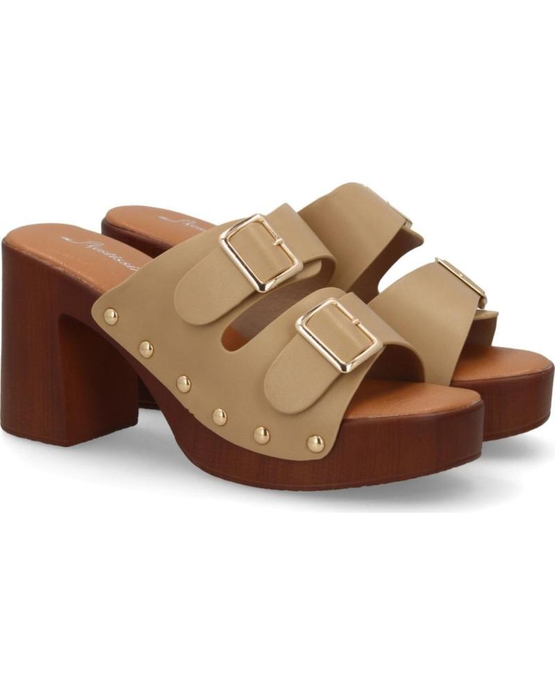 SPORT3PUNTO0 ZUECOS DE TACÓN CON HEBILLAS Y PLATAFORMA EFECTO MADERA VARIOS COLORES