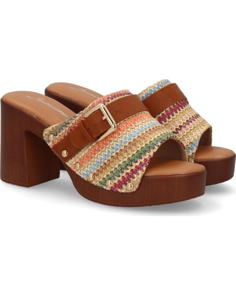 SPORT3PUNTO0 SANDALIAS MULE CON PLATAFORMA Y TIRA TRENZADA MULTICOLOR VARIOS COLORES