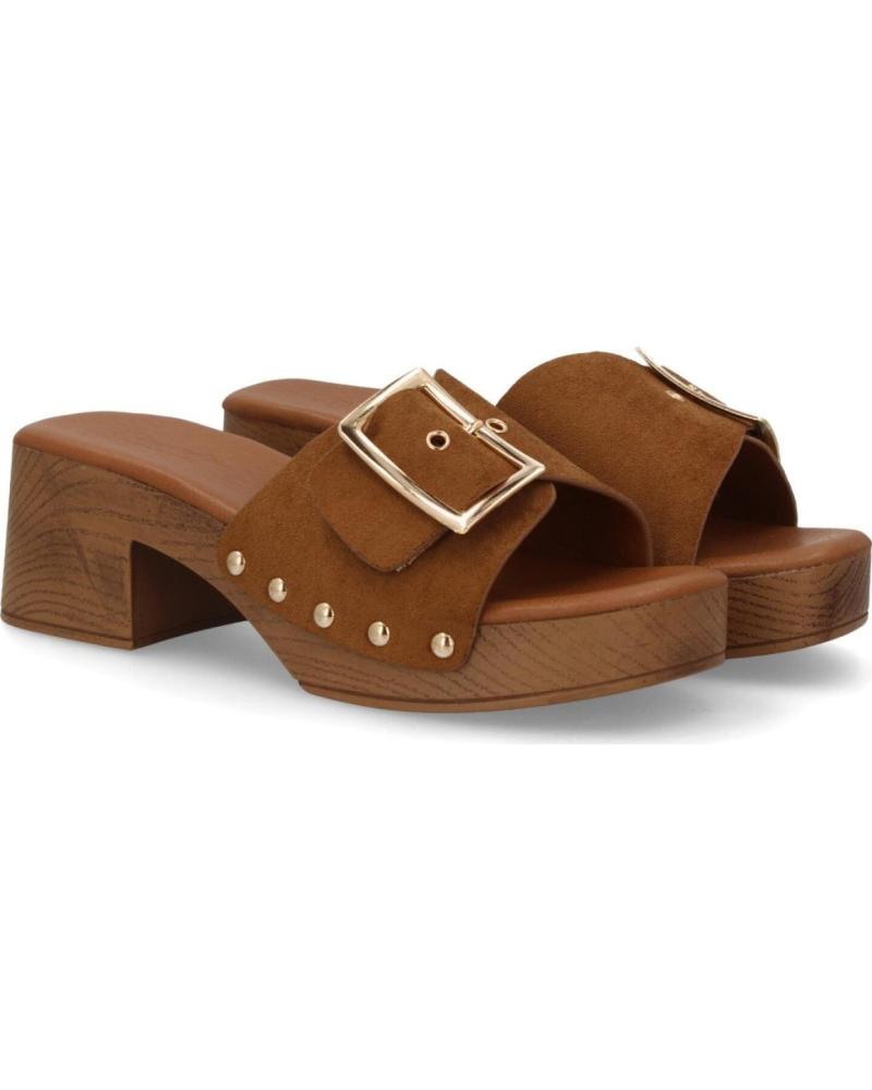 SPORT3PUNTO0 ZUECOS DE ANTE CON HEBILLA Y PLATAFORMA DE MADERA YL-5A010 VARIOS COLORES