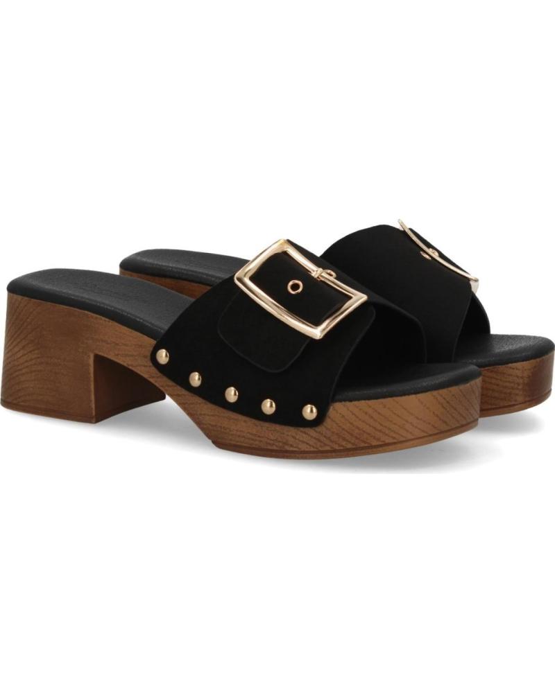 SPORT3PUNTO0 ZUECOS CON HEBILLA Y TACÓN DE MADERA VARIOS COLORES