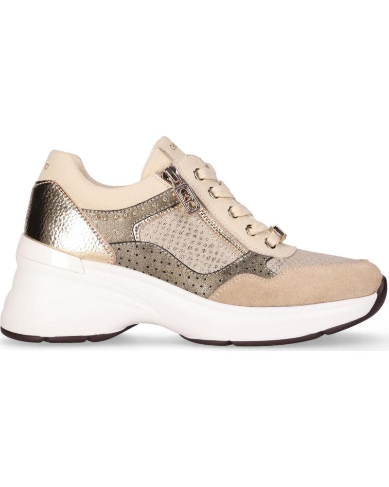 CHIKA10 ZAPATILLAS CASUAL LOUISE 04 CON CIERRE CREMALLERA PLATINO-LG GOLD