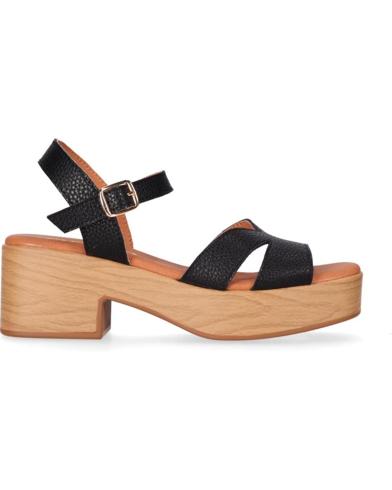 CHIKA10 SANDALIA HACHI CON PLATAFORMA EFECTO MADERA NEGRO-BLACK