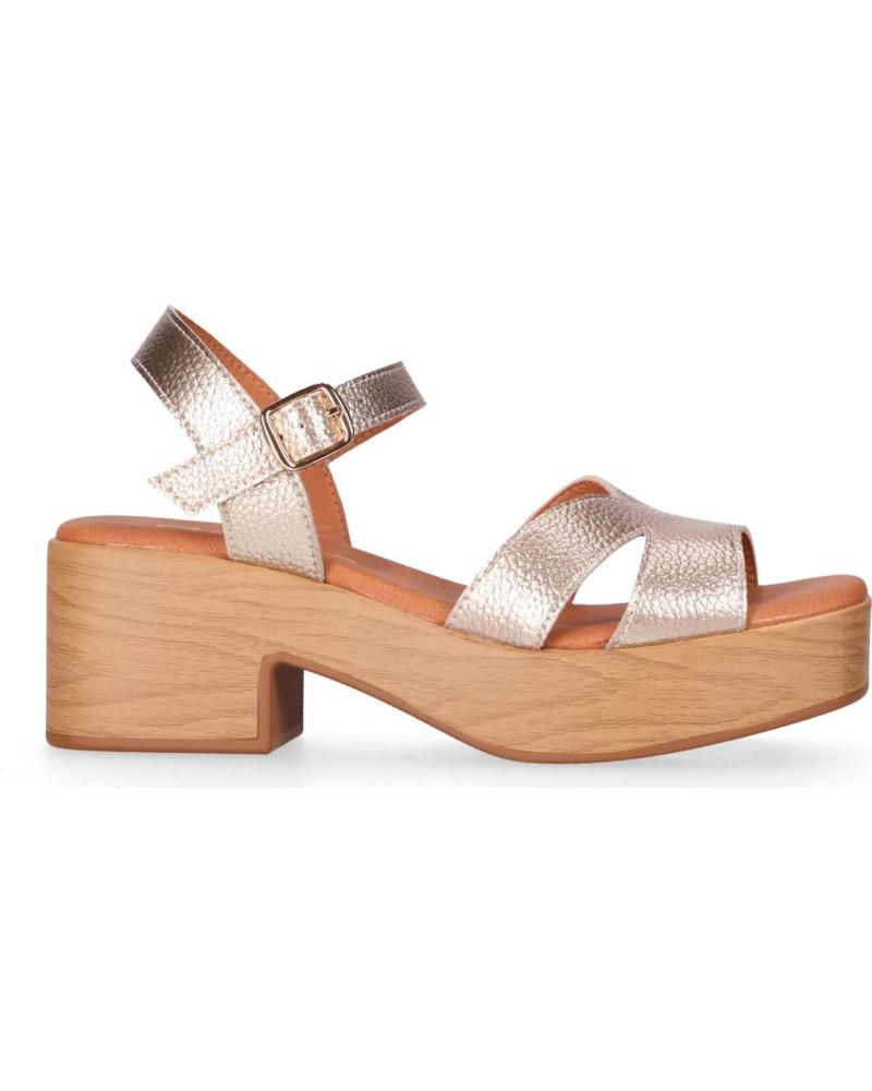 CHIKA10 SANDALIA PLATAFORMA HACHI METALIZADA PLATINO-LG GOLD