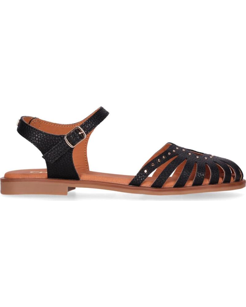 CHIKA10 SANDALIA ESTILO MENORQUINA CON TIRAS Y HEBILLA NEGRO-BLACK