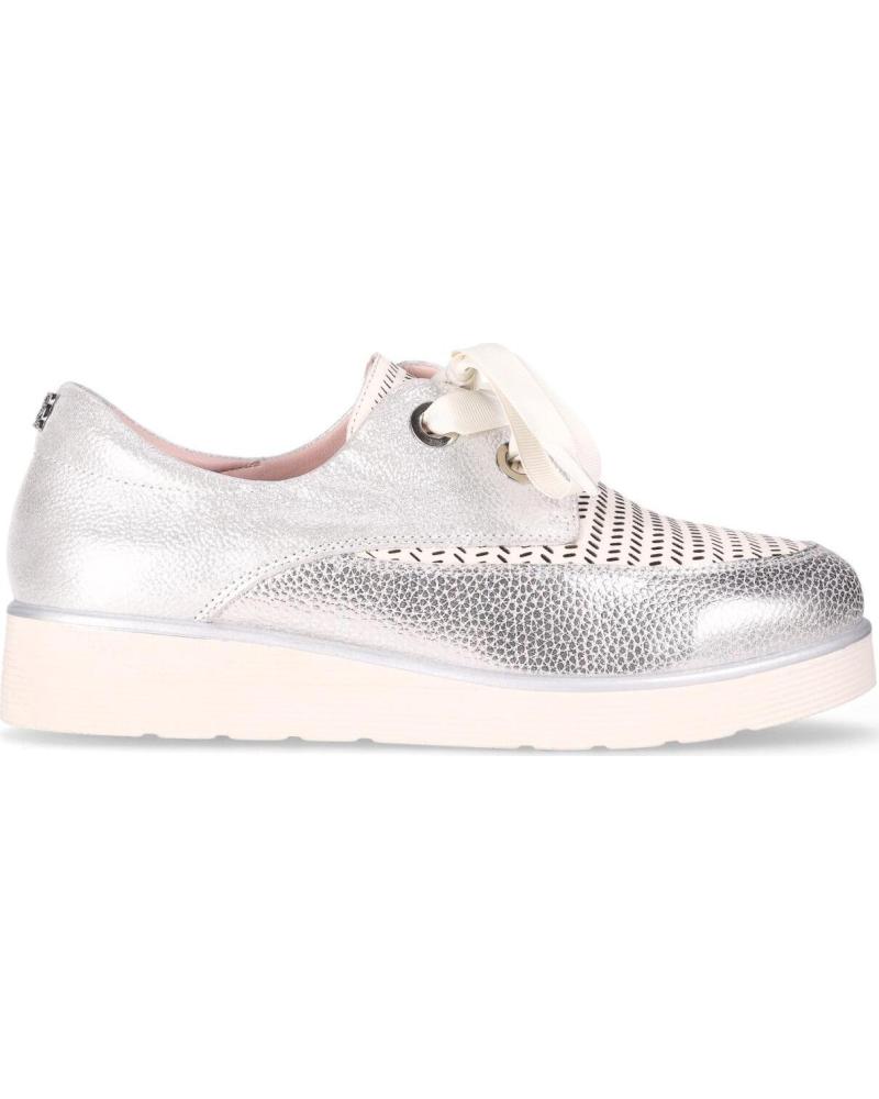CHIKA10 ZAPATILLAS CASUAL FICUS CON CORDONES Y DETALLE METALIZADO PLATA-METAL-SILVER