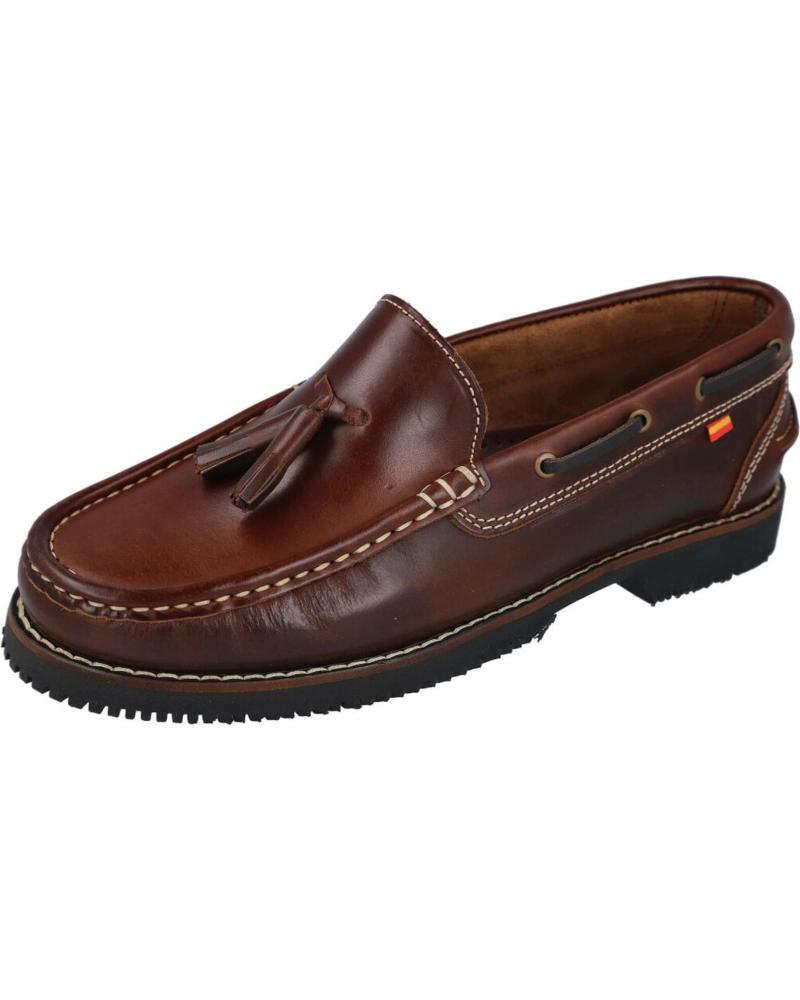 L&R SHOES MOCASINES CON BORLAS EN PIEL MARRON