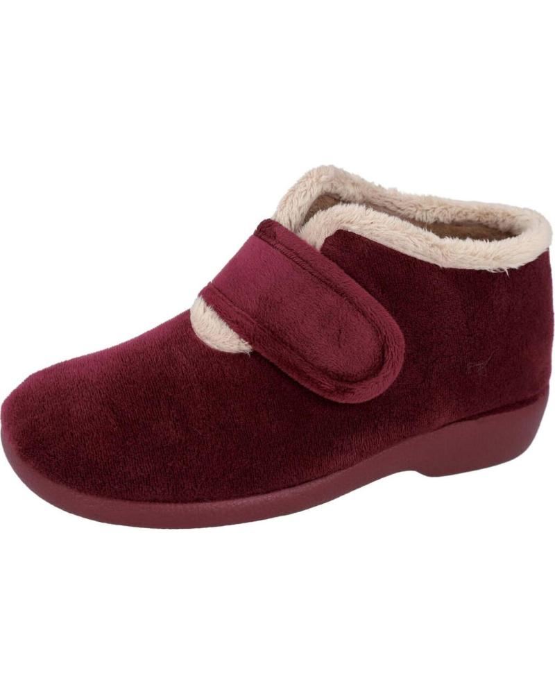 GARZON ZAPATILLAS DE CASA TIPO BOTA CON CIERRE DE VELCRO ROJO