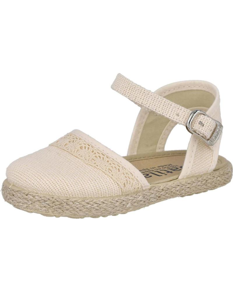 BATILAS SANDALIAS DE LONA CON CIERRE DE HEBILLA BEIGE