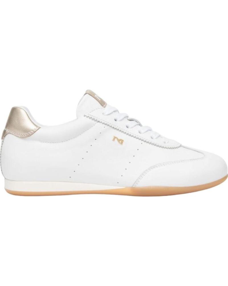 NERO GIARDINI ZAPATILLAS CASUAL EN PIEL CON DETALLE METALIZADO BLANCO