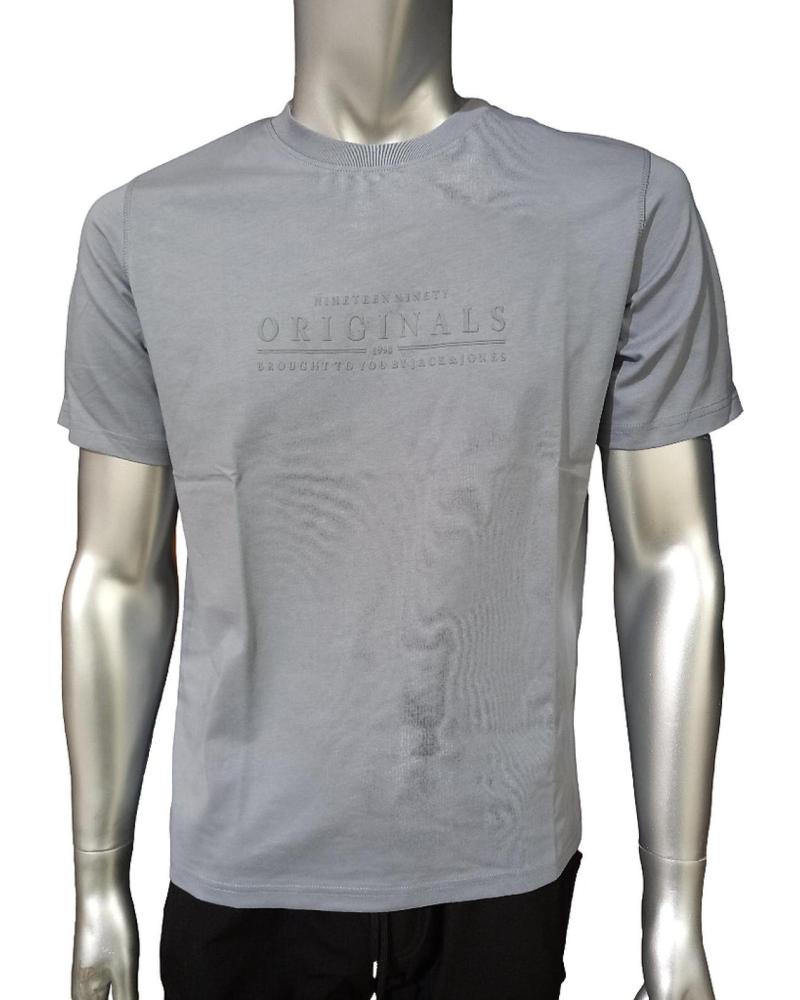 JACK AND JONES CAMISETA JORCATSKILLS MINIMAL CREW NECK GRIS