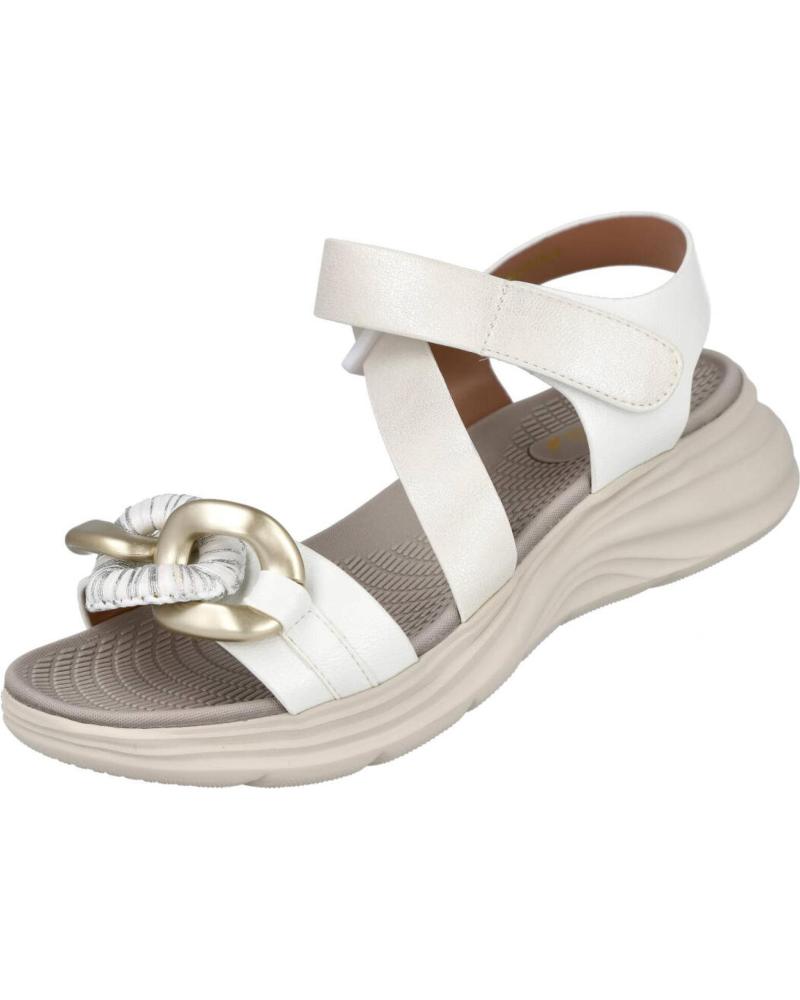 BUBBLE BOBBLE SANDALIAS PLANAS BL2616-2 CON DETALLE DE CADENA BLANCO