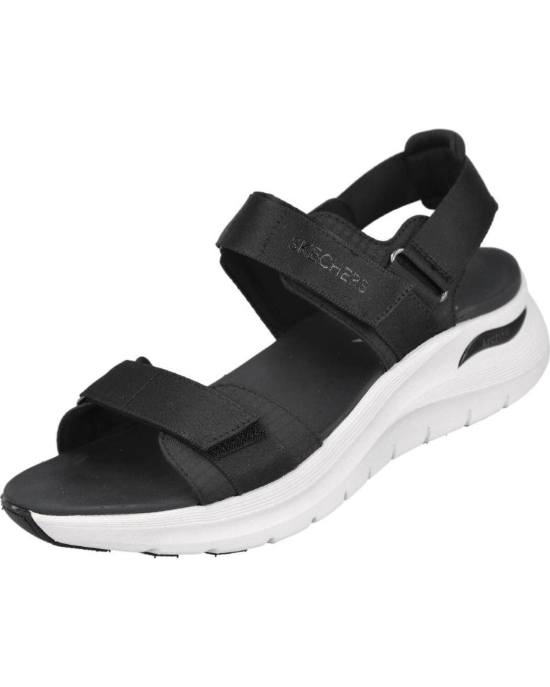 SKECHERS SANDALIA ARCH FIT 119465 CON CIERRE DE VELCRO NEGRO