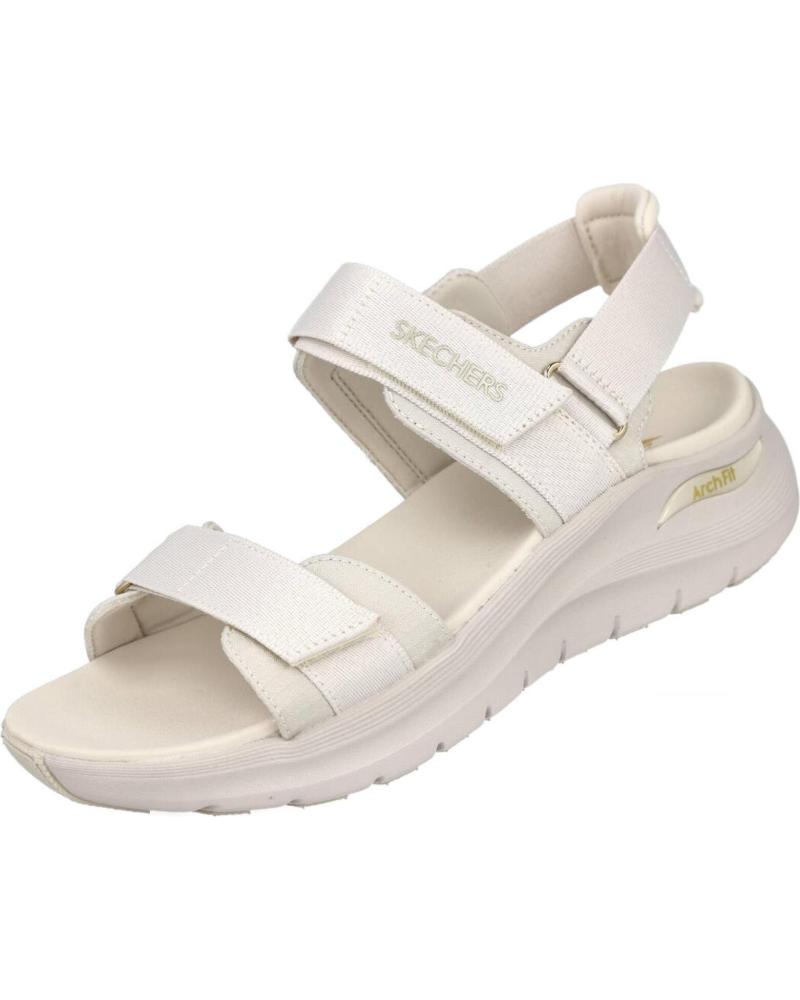 SKECHERS SANDALIAS ARCH FIT 119465 CON CIERRE DE VELCRO BEIG