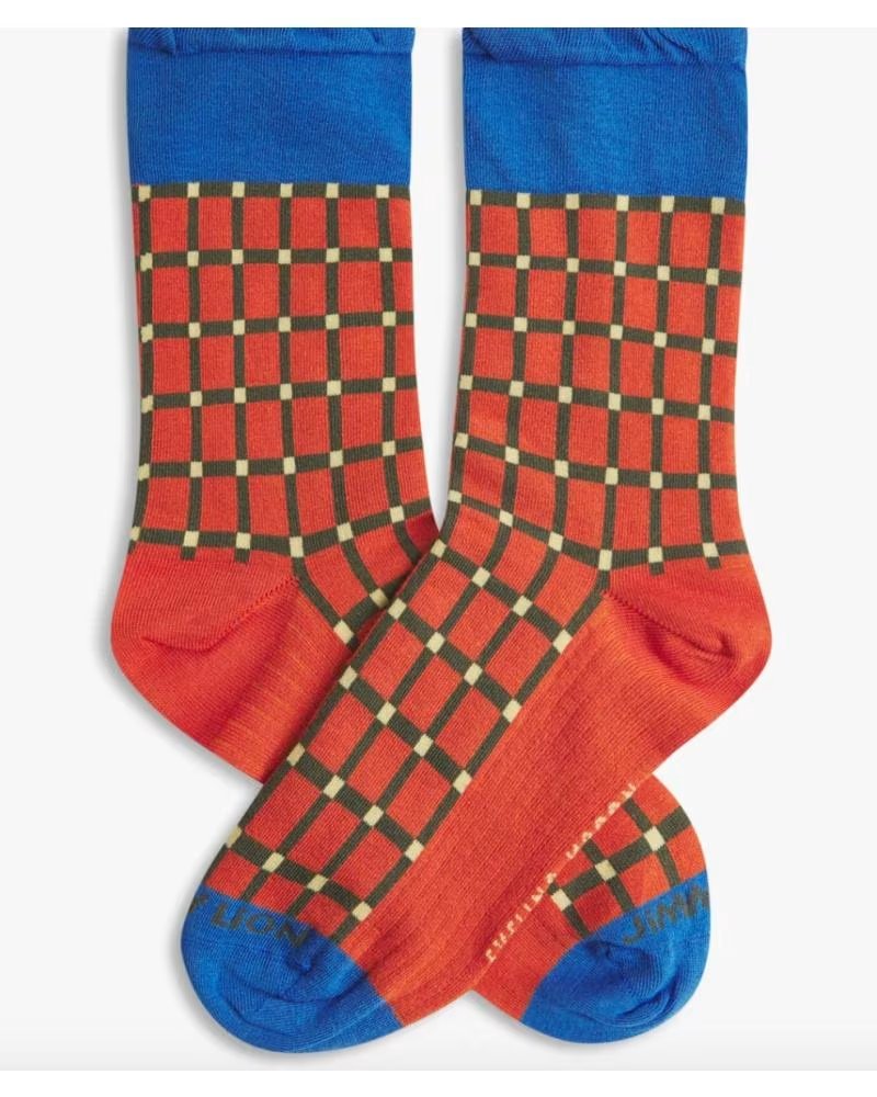 Calcetines Jimmy Lion Evelina Kroon Estampado Geométrico Naranja-azul
