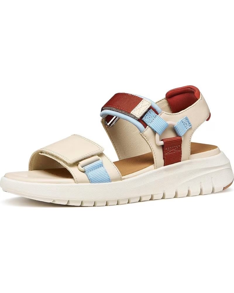 Sandalias Geox D65BSC con Cierre de Velcro Beige