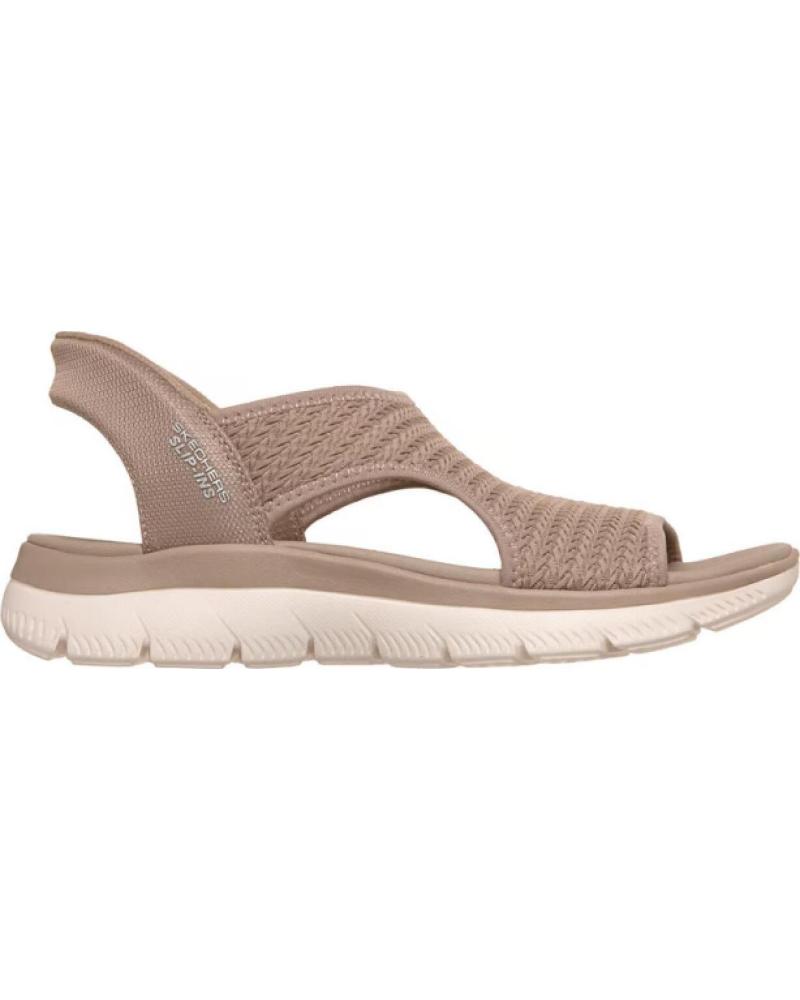 SKECHERS SANDALIAS 119519 CON CUÑA Y TACÓN TAUPE