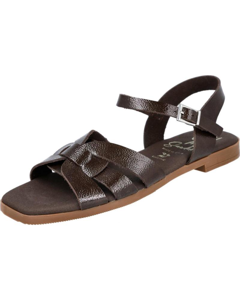 OH MY SANDALS SANDALIAS PLANAS PIEL 5813 MARRON