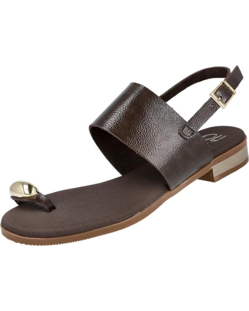 OH MY SANDALS SANDALIAS PLANAS OH MY SANDALS 5862 CON DETALLE DE ANILLO MARRON