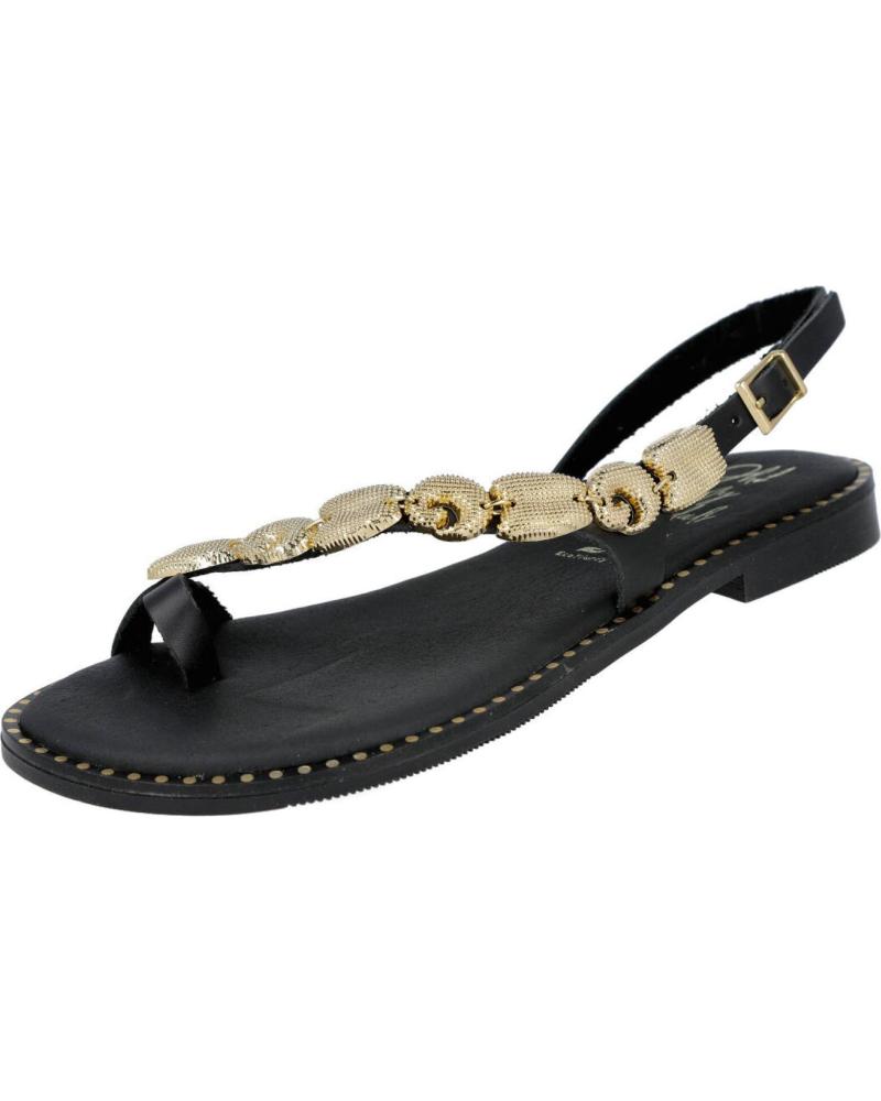 OH MY SANDALS SANDALIAS PLANAS 5844 CON DETALLE DE MONEDAS NEGRO