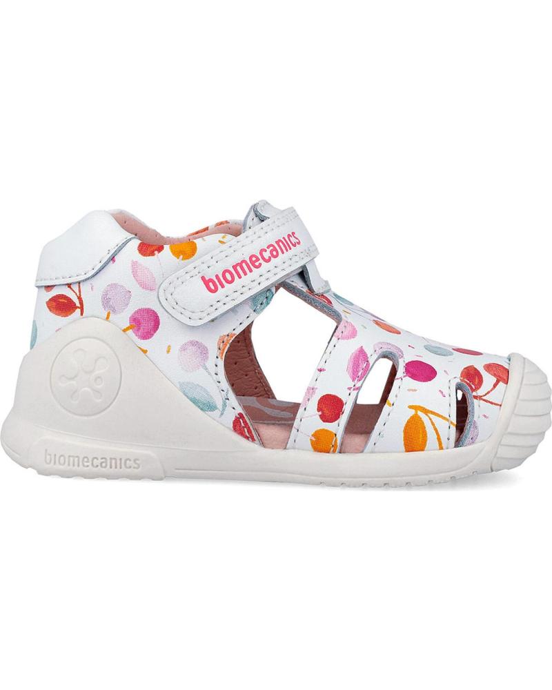 BIOMECANICS SANDALIA INFANTIL 262104 CON CIERRE DE VELCRO Y ESTAMPADO BLANCOB050