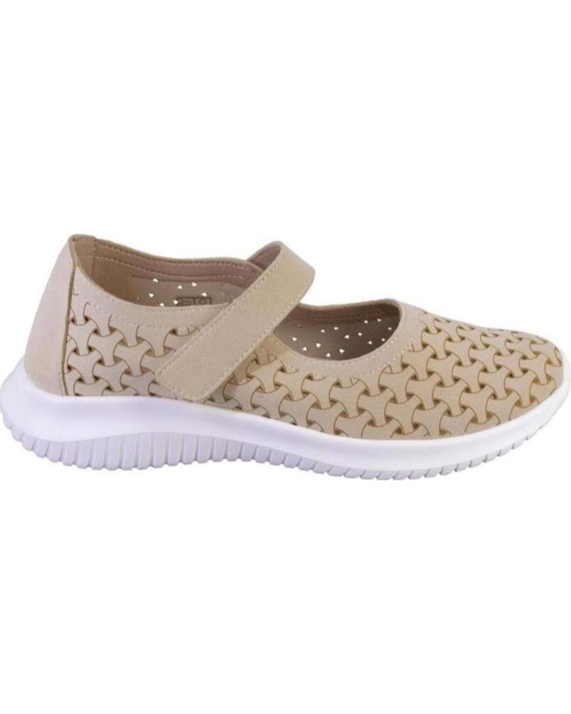 EOLIGEROS BAILARINA DEPORTIVA CALADA CON CIERRE DE VELCRO BEIG