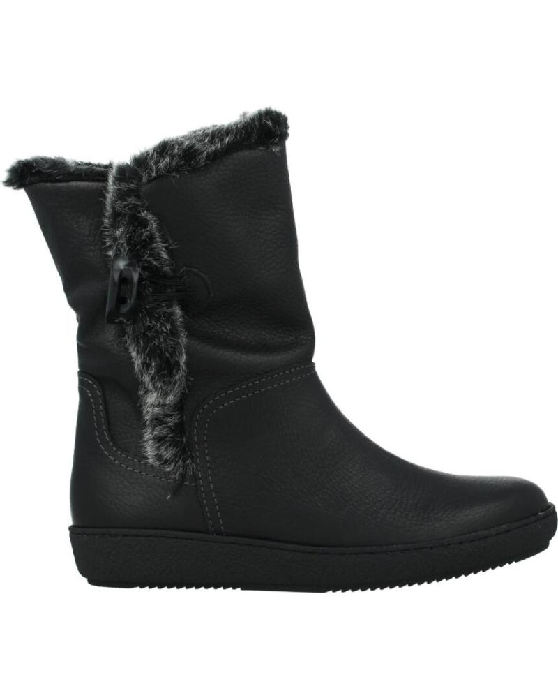 BOTINES ALPE NEGROS CON DETALLE DE FORRO INTERIOR Y CREMALLERA NEGRO