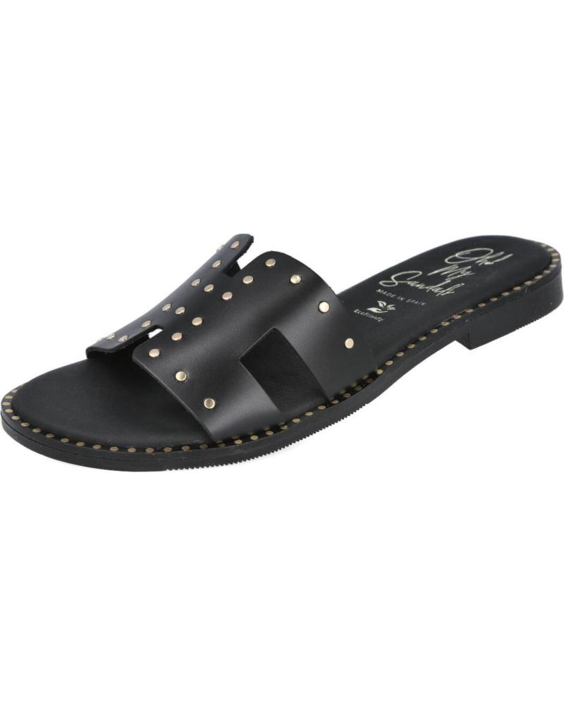 OH MY SANDALS SANDALIAS PLANAS MODELO 5840 CON TACHUELAS NEGRO