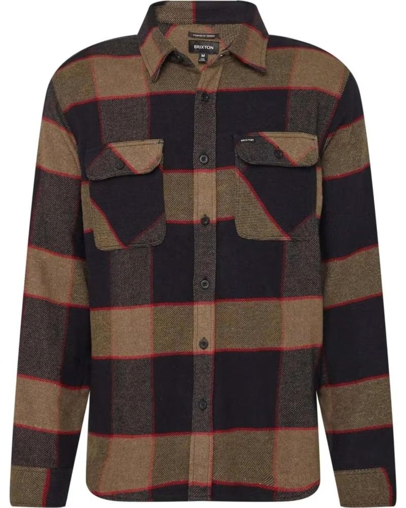 Brixton Camisa a Cuadros de Franela con Bolsillos Frontales Multicolor