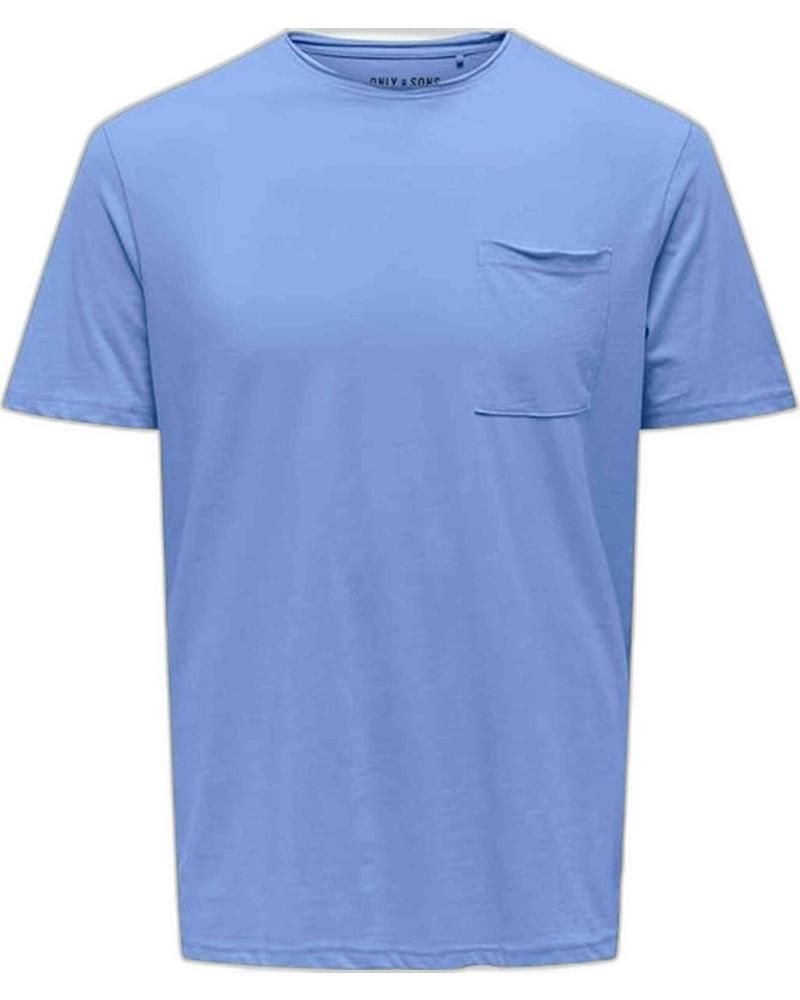 ONLY CAMISETA MANGA CORTA SONS CON BOLSILLO AZUL