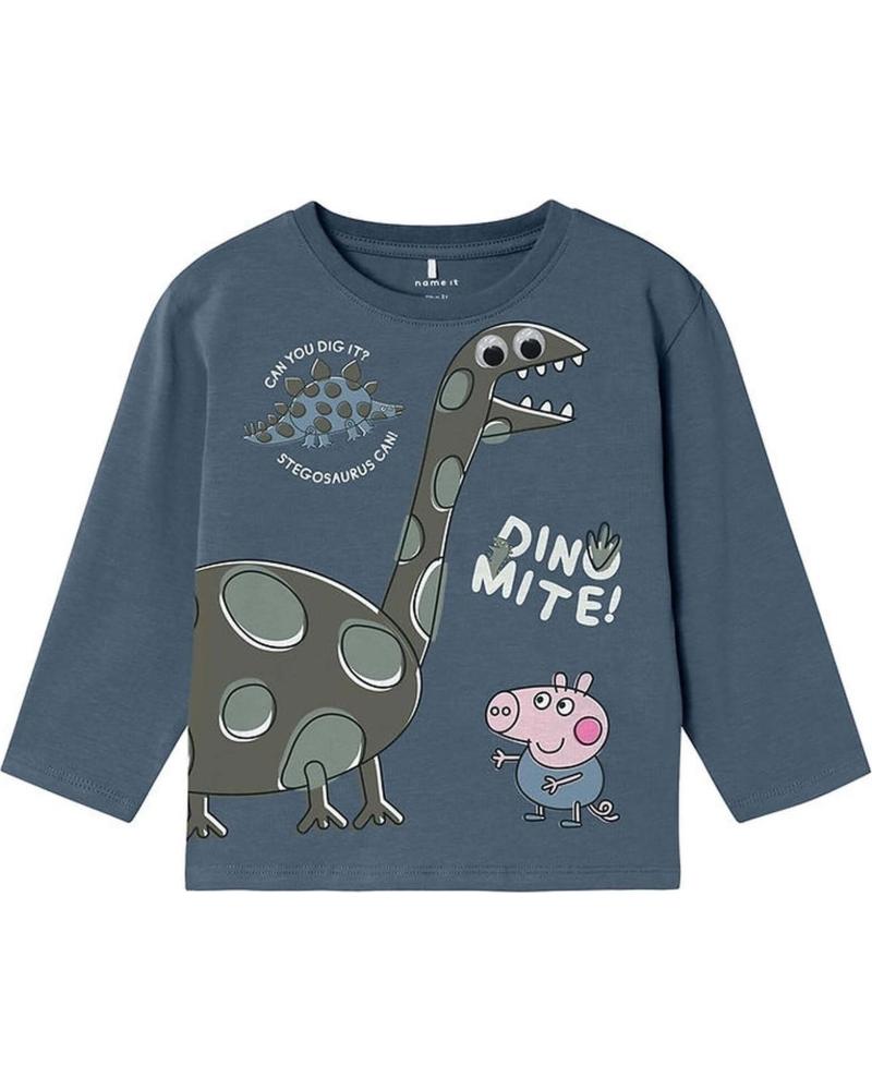 NAME IT CAMISETA DE MANGA LARGA CON ESTAMPADO DE DINOSAURIO AZUL