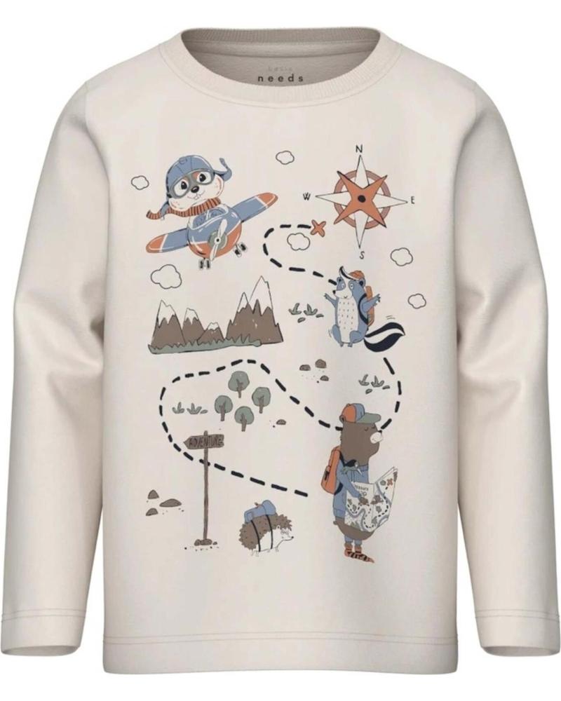 NAME IT NAME IT CAMISETA MANGA LARGA ESTAMPADO VIAJE BLANCO