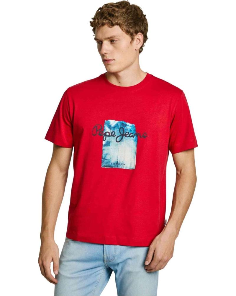 PEPE JEANS CAMISETA PEPE JEANS MANGA CORTA CON ESTAMPADO FRONTAL ROJO