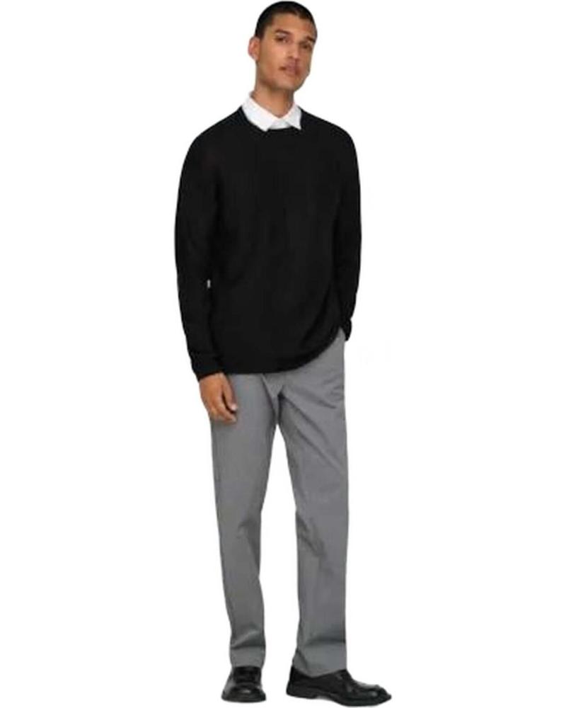 ONLY SUDADERA ONLY SONS TEJIDO LIGERO CUELLO REDONDO NEGRO