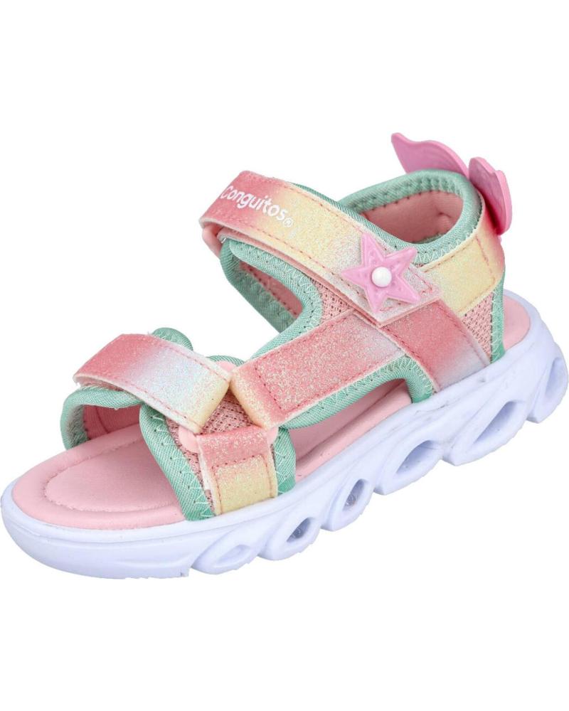 CONGUITOS SANDALIAS CON LUCES Y DETALLE DE ESTRELLA ARCOÍRIS COSH260018 ROSA